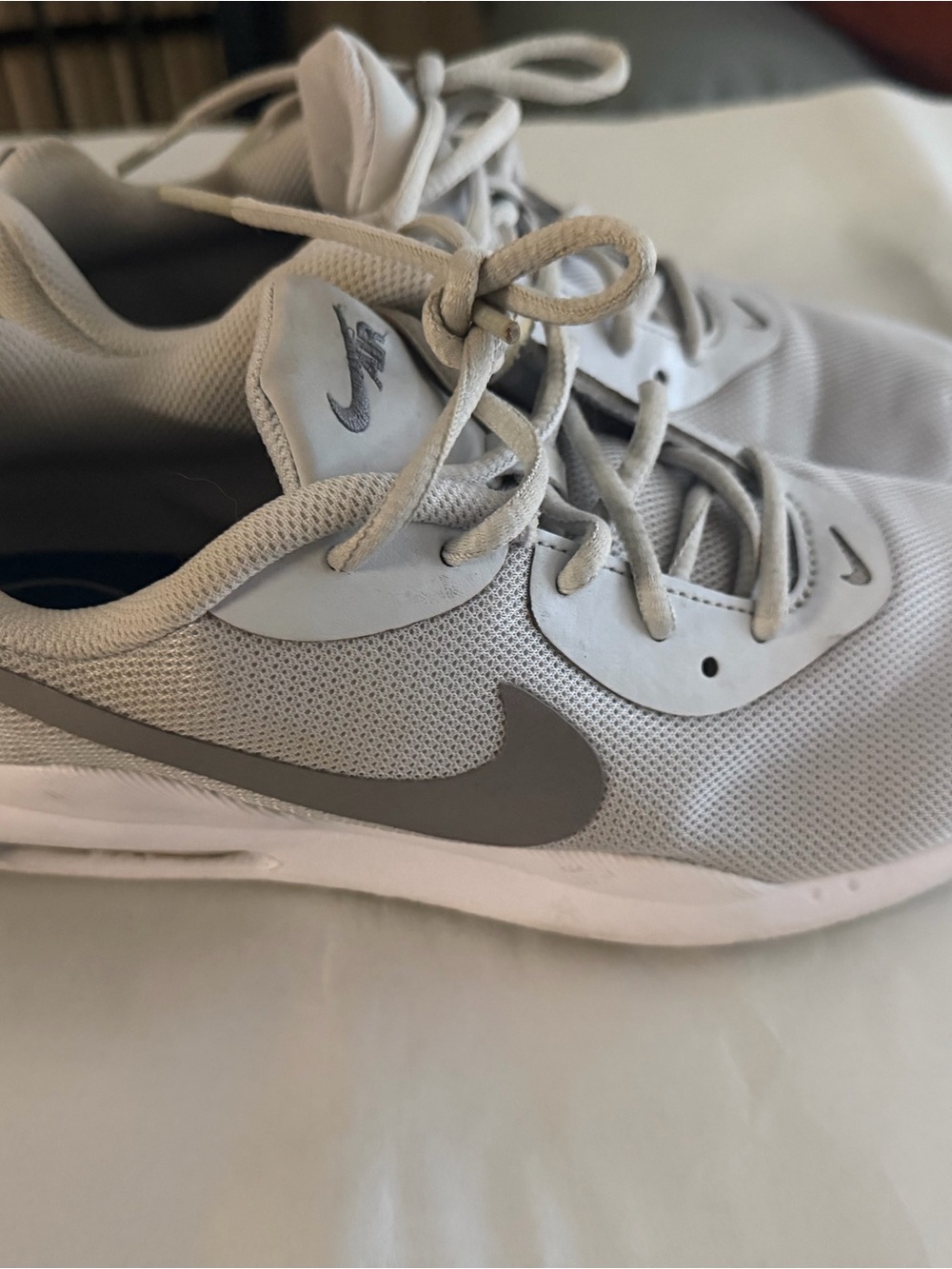 Nike Women’s Light Gray and Silver Mesh Sneakers